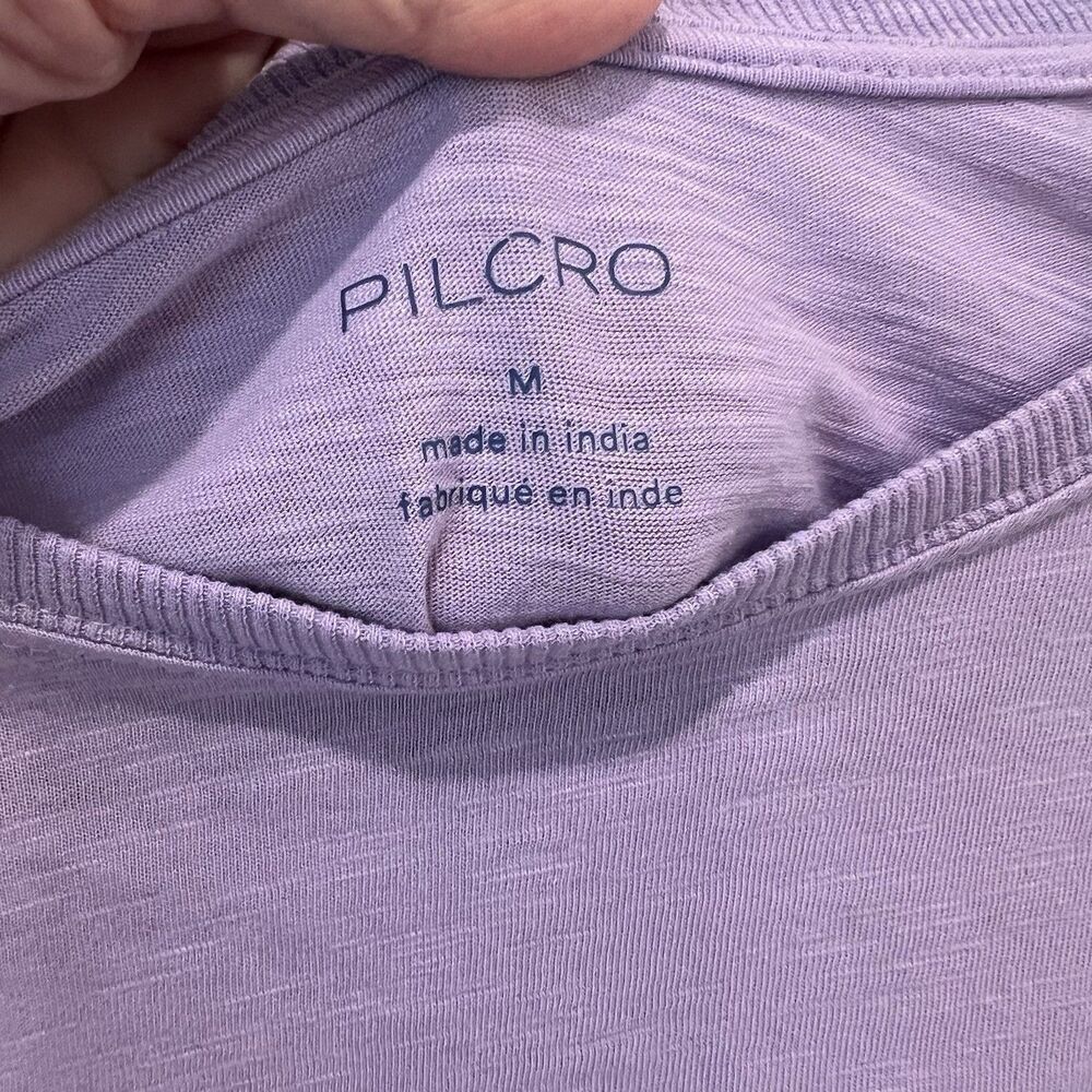 Anthropologie Pilcro Crew Neck-ruched And Smocked Sleeve Top Lavender Medium - Picture 3 of 9